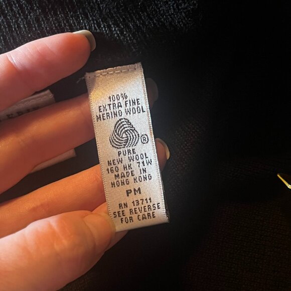 Black 100% Merino Wool Mini Skirt with Elastic Waist Valerie Stevens Petites - Picture 6 of 8